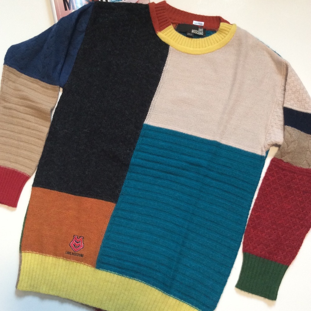 Love Moschino color block sweater size S/M